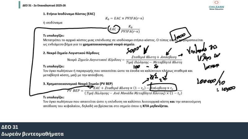 Δωρεάν βιντεομαθήματα ΔΕΟ 31 – Χρηματοοικονομική Διοίκηση | Onlearn